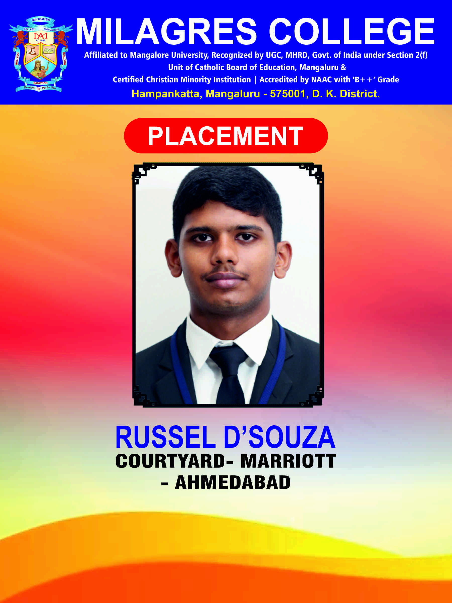 Successfully placed student